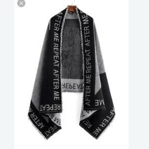 New Zara Scarf Shawl Black& Grey Maxi Blanket - Picture 1 of 4